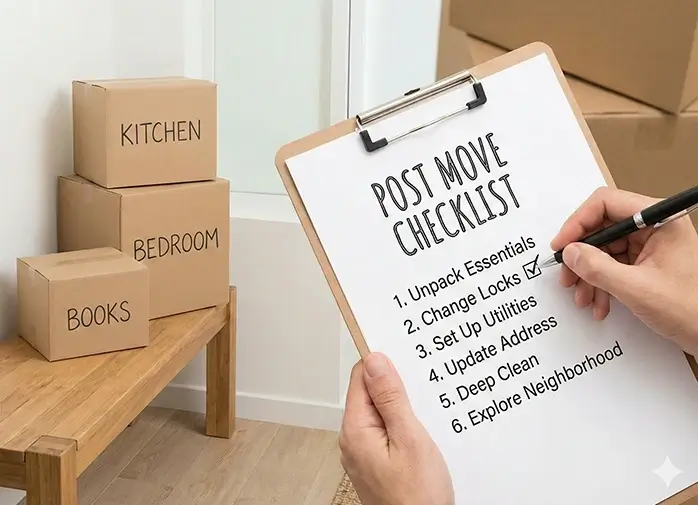 post move checklist for new home setup